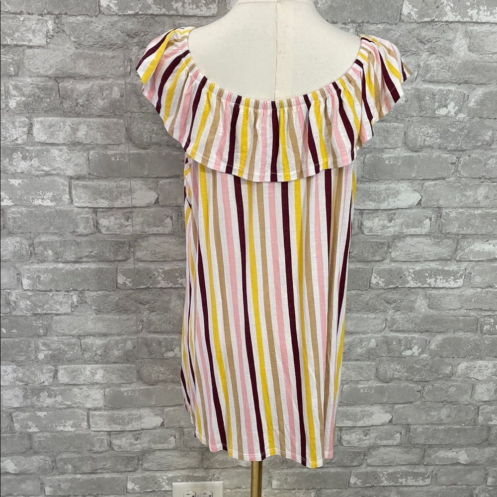 Lane Bryant Multicolor Striped Ruffle Blouse - Picture 3 of 5